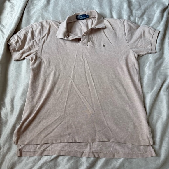 Polo Ralph Lauren Tan Short Sleeve Polo Shirt Size Large - Picture 1 of 3